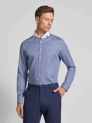 Koszula biznesowa o kroju slim fit z listwą guzikową seidensticker
