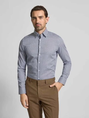 Koszula biznesowa o kroju slim fit z listwą guzikową seidensticker