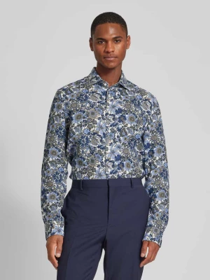 Koszula biznesowa o kroju slim fit z lnu z kwiatowym wzorem seidensticker