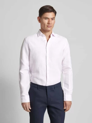 Koszula biznesowa o kroju slim fit z lnu ze wzorem w paski seidensticker
