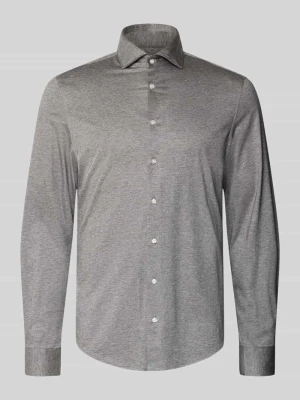 Koszula biznesowa o kroju slim fit z mieszanki bawełny i modalu model 'Light Spread Kent' Seidensticker Srebrny