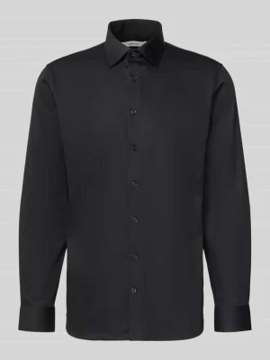Koszula biznesowa o kroju slim fit z mieszanki bawełny model 'FILIP' Selected Czarny