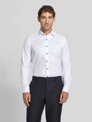 Koszula biznesowa o kroju slim fit z mieszanki bawełny OLYMP Level 5 Biały