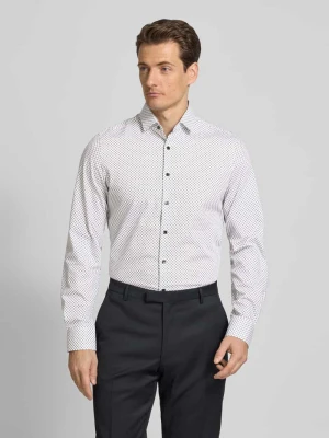 Koszula biznesowa o kroju slim fit z mieszanki bawełny z kołnierzykiem typu kent OLYMP Level Five