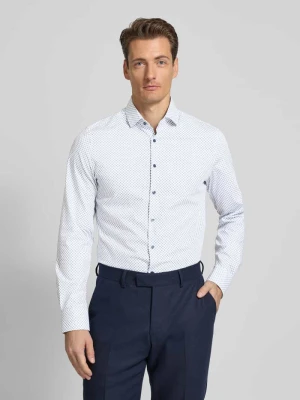 Koszula biznesowa o kroju slim fit z mieszanki bawełny z kołnierzykiem typu kent OLYMP Level Five