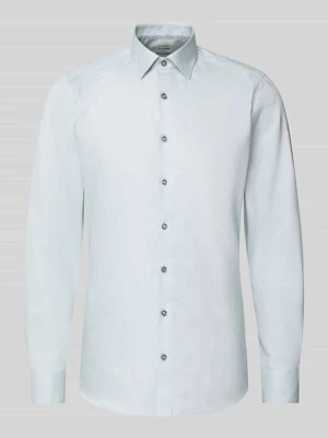 Koszula biznesowa o kroju slim fit z mieszanki bawełny z kołnierzykiem typu kent OLYMP Level Five
