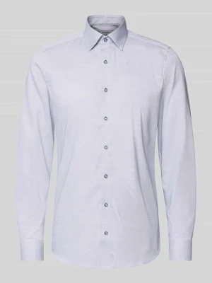 Koszula biznesowa o kroju slim fit z mieszanki bawełny z kołnierzykiem typu kent OLYMP Level Five
