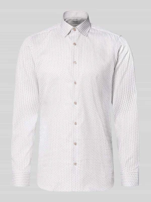 Koszula biznesowa o kroju slim fit z mieszanki bawełny z kołnierzykiem typu kent OLYMP Level Five