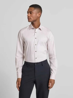 Koszula biznesowa o kroju slim fit z mieszanki bawełny z kołnierzykiem typu kent OLYMP Level Five