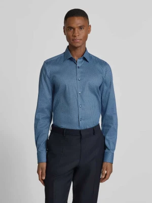 Koszula biznesowa o kroju slim fit z mieszanki bawełny z kołnierzykiem typu kent OLYMP Level Five