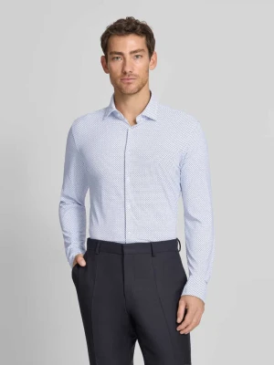 Koszula biznesowa o kroju slim fit z nadrukiem na całej powierzchni model 'KENNO' HUGO