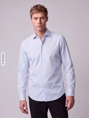 Koszula biznesowa o kroju slim fit z pasem na plecach Jake*s Błękitny