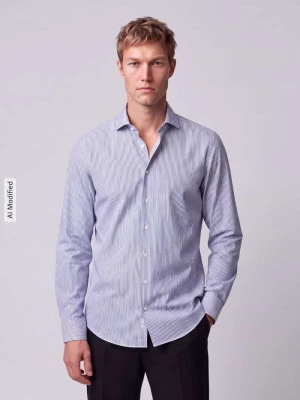 Koszula biznesowa o kroju slim fit z pasem na plecach Jake*s Królewski niebieski