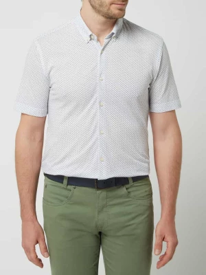 Koszula biznesowa o kroju slim fit z piki z krótkim rękawem — ‘Futureflex’ Pierre Cardin