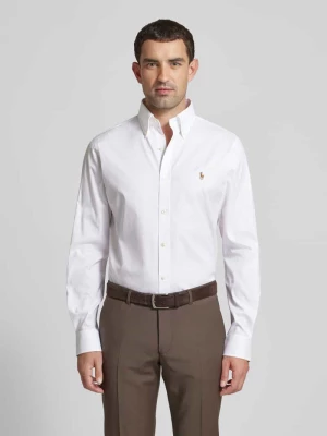 Koszula biznesowa o kroju slim fit z wyhaftowanym logo Polo Ralph Lauren