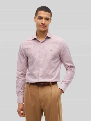 Koszula biznesowa o kroju slim fit z wyhaftowanym logo Tommy Hilfiger Czerwony
