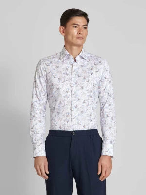 Koszula biznesowa o kroju slim fit ze wzorem na całej powierzchni Eterna