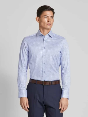 Koszula biznesowa o kroju slim fit ze wzorem na całej powierzchni ETERNA SLIM FIT