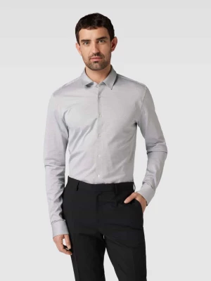 Koszula biznesowa o kroju slim fit ze wzorem na całej powierzchni model ‘Elisha’ HUGO