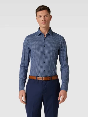 Koszula biznesowa o kroju slim fit ze wzorem na całej powierzchni model ‘Kenno’ HUGO