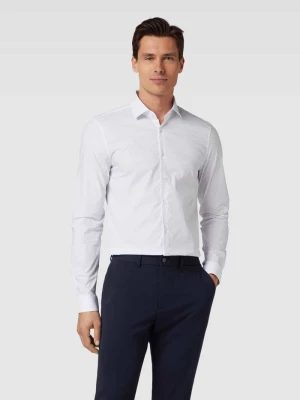 Koszula biznesowa o kroju slim fit ze wzorem na całej powierzchni model ‘POPLIN’ CK Calvin Klein