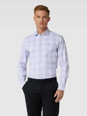 Koszula biznesowa o kroju stretch slim fit z bawełny ze wzorem w kratę glencheck Tommy Hilfiger Tailored