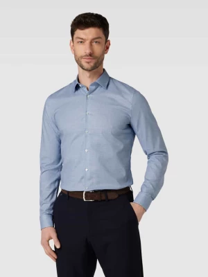 Koszula biznesowa o kroju super slim fit z drobnym wzorem model ‘Urban’ OLYMP No. Six