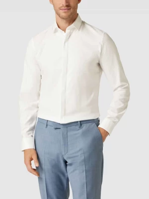 Koszula biznesowa o kroju super slim fit z krytą listwą guzikową OLYMP No. Six