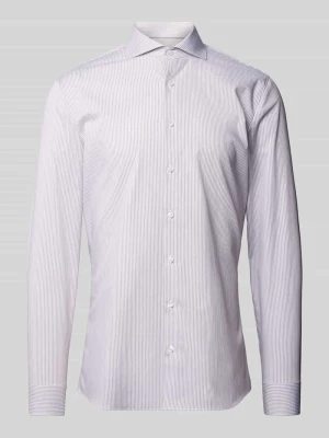 Koszula biznesowa o kroju super slim fit z wzorem w paski OLYMP No. Six