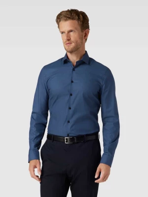 Koszula biznesowa o kroju super slim fit ze wzorem na całej powierzchni OLYMP No. Six