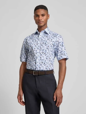 Koszula biznesowa w kroju regular fit z kwiatowym wzorem i kołnierzykiem kent Olymp