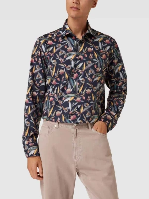 Koszula biznesowa z kwiatowym wzorem na całej powierzchni Eton