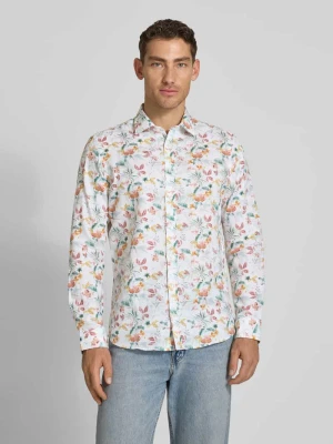 Koszula biznesowa z mieszanki lnu o kroju slim fit z kołnierzem kent Jake*s