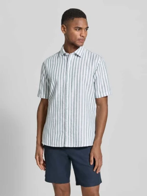 Koszula biznesowa z mieszanki lnu w kroju slim fit z kołnierzykiem kent Jake*s