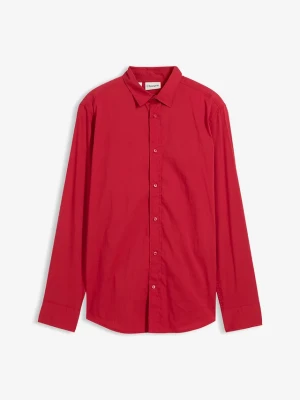 Koszula biznesowa ze stretchem, slim fit BonPrix czerwony