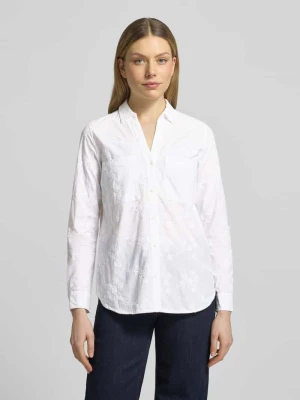 Koszula bluzka w kroju regular fit z kwiatowym całopowierzchniowym haftem Christian Berg Woman