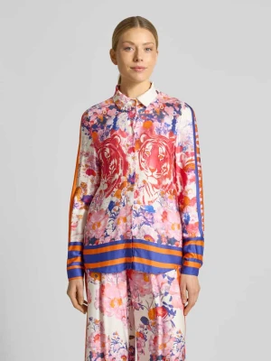 Koszula bluzkowa z wiskozy krój slim fit model 'Wild Flower' miss goodlife