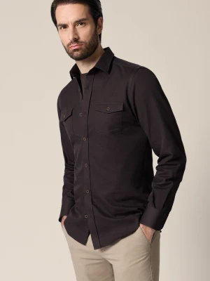 Koszula Brązowa Bawełniana Regular Elettra Lancerto