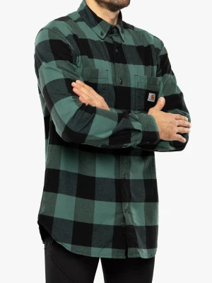 Koszula Carhartt Midweight Flannel L/S Plaid Shirt - slate green