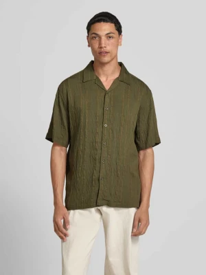 Koszula casual o kroju modern fit ze strukturalnym wzorem model 'Henrik' Redefined Rebel Oliwkowy