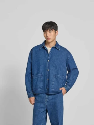 Koszula casualowa z tkaniny stylizowanej na denim Won Hundred Niebieski