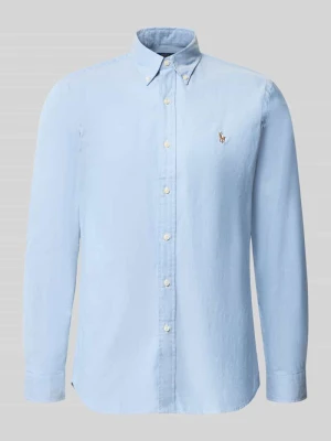 Koszula casual z mieszanki bawełny, krój regular fit Polo Ralph Lauren Błękitny