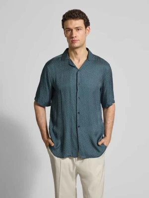 Koszula casual z wiskozy o kroju regular fit CRUNA Oceaniczny