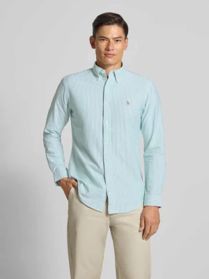 Koszula casualowa o kroju custom fit z kołnierzykiem typu button down Polo Ralph Lauren Jasnozielony