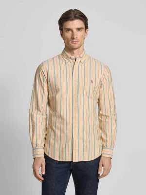 Koszula casualowa o kroju custom fit z kołnierzykiem typu button down Polo Ralph Lauren Jasnożółty