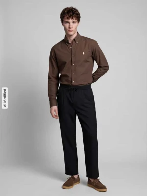 Koszula casualowa o kroju custom fit z mieszanka bawełny Polo Ralph Lauren Czekoladowy