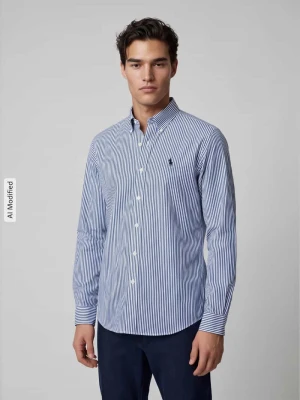 Koszula casualowa o kroju custom fit z mieszanka bawełny Polo Ralph Lauren Granatowy