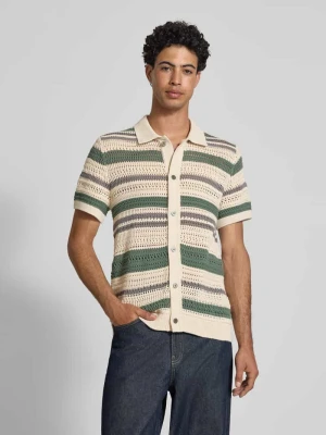 Koszula casualowa o kroju nowoczesnym w imitacji dzianiny z listwą guzikową Jack&Jones Limonkowy