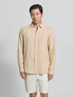 Koszula casualowa o kroju nowoczesnym z czystego lnu model 'VALERIO' HUGO