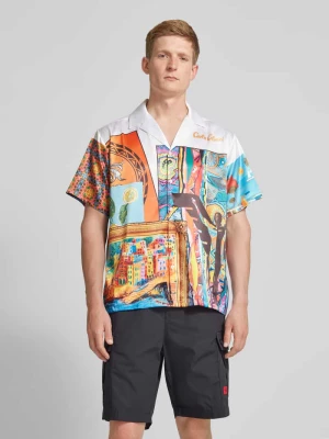 Koszula casualowa o kroju oversize fit z nadrukiem z logo i motywem carlo colucci